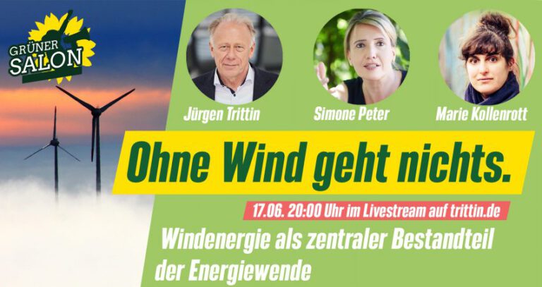 Ohne Wind geht nichts – Veranstaltung mit Jürgen Trittin, Simone Peter und Marie Kollenrott